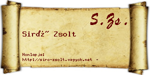 Siró Zsolt névjegykártya