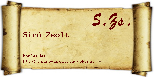 Siró Zsolt névjegykártya
